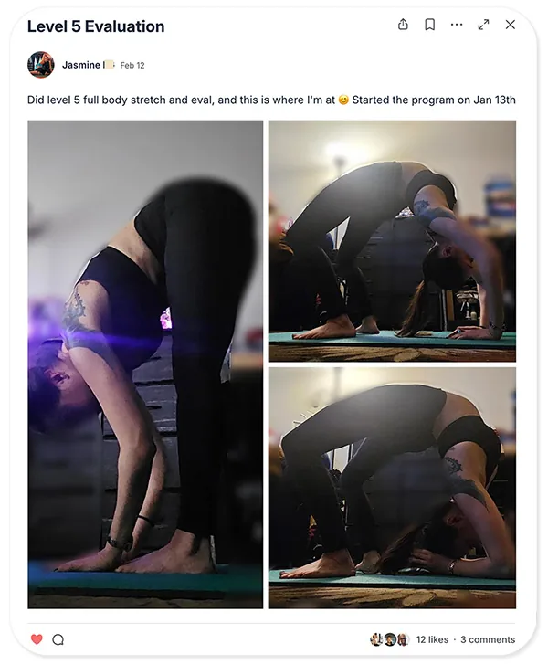 Circus Stretching program bridge progress