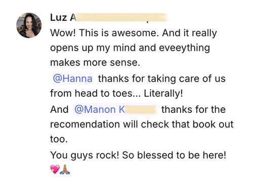Luz A — wow, this is awesome; thanks for taking care of us from head to toes